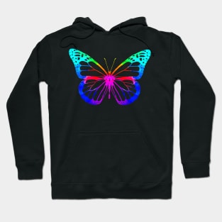 Neon Rainbow Butterfly Hoodie